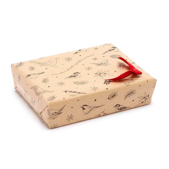 12 Birds of Christmas recycled wrapping paper 10 metres product photo front L