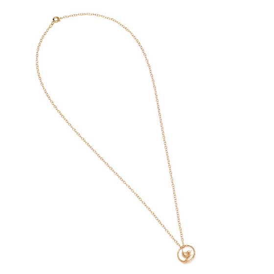 Wren necklace 18ct gold vermeil by Blackbird Jewellery product photo back L