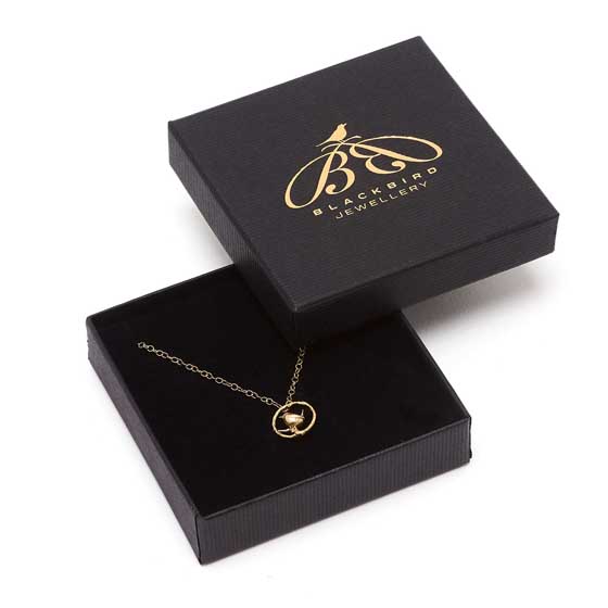 Wren necklace 18ct gold vermeil by Blackbird Jewellery product photo front L