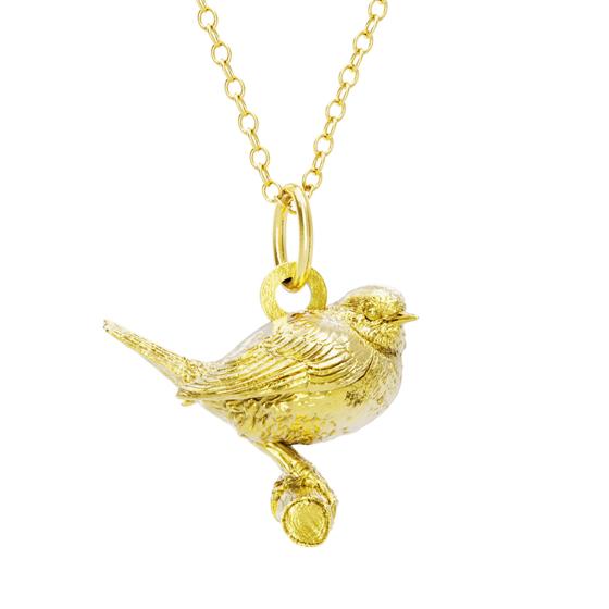 Robin necklace 18ct gold vermeil by Blackbird Jewellery product photo default L