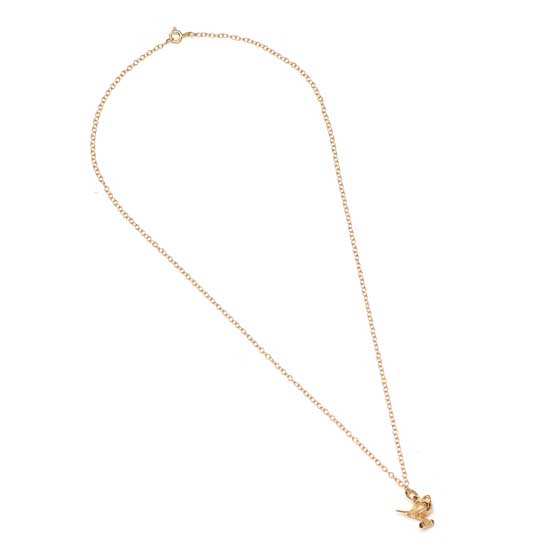 Robin necklace 18ct gold vermeil by Blackbird Jewellery product photo back L