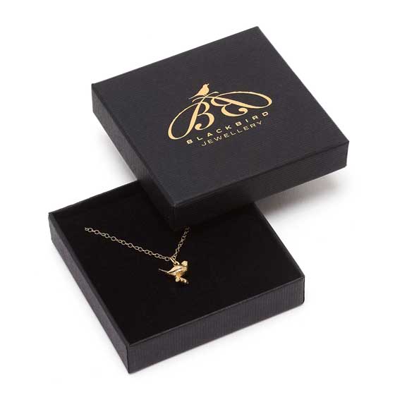 Robin necklace 18ct gold vermeil by Blackbird Jewellery product photo front L