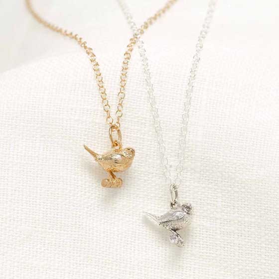 Sterling silver Robin necklace by Blackbird Jewellery product photo ai5 L