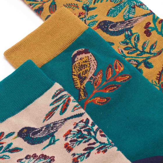 RSPB Garden birds bamboo socks gift pack product photo side L