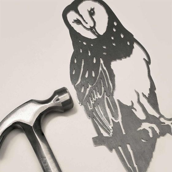 Barn owl metal bird product photo ai5 L