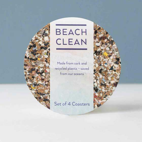 Round recycled coasters by Beach Clean product photo side L