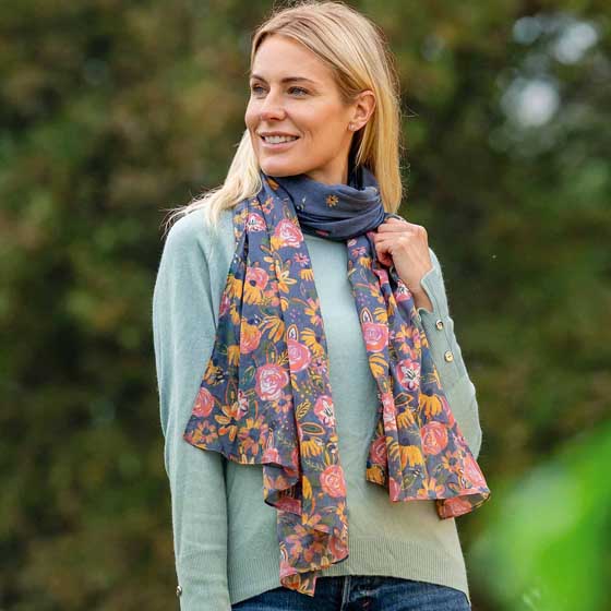 Meadow bees RSPB organic cotton scarf product photo default L