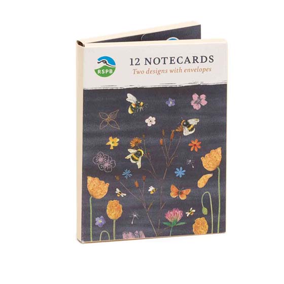 RSPB A6 Bee notecards, Beyond the hedgerow collection, pack of 12 product photo side L