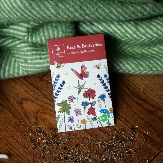Bees and butterflies wildflower seed pack product photo side L