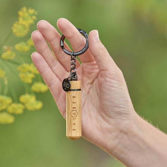 Beevive bee revival kit keyring, bamboo product photo back L