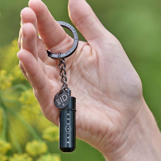 Beevive bee revival kit keyring, black product photo front L