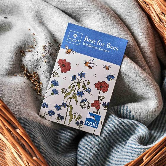 RSPB Best for bees wildflower seed pack product photo back L