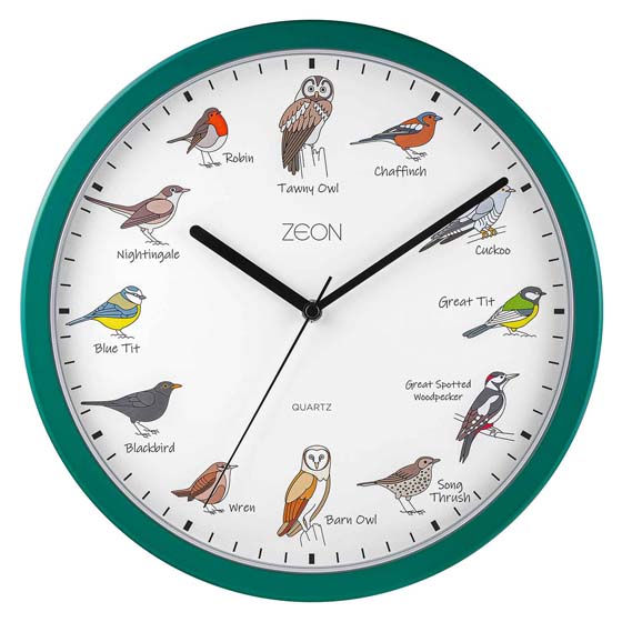 RSPB Slimline birdsong clock, green product photo default L