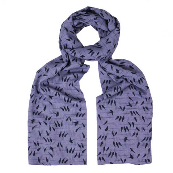 Birds on a wire RSPB organic cotton scarf product photo default L