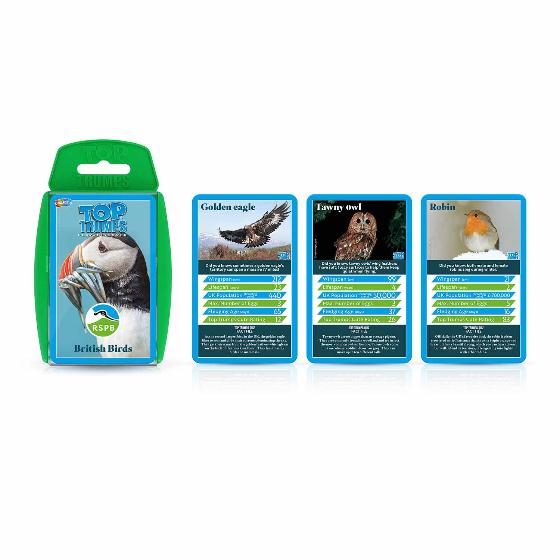 RSPB British birds Top Trumps card game product photo side L