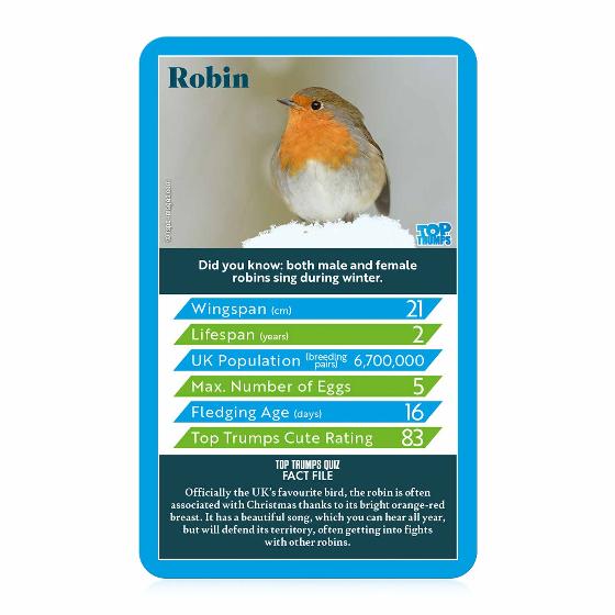 RSPB British birds Top Trumps card game product photo front L