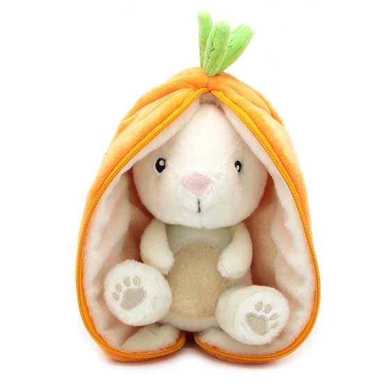 Flipetz Bunny carrot hideaway plush product photo back L