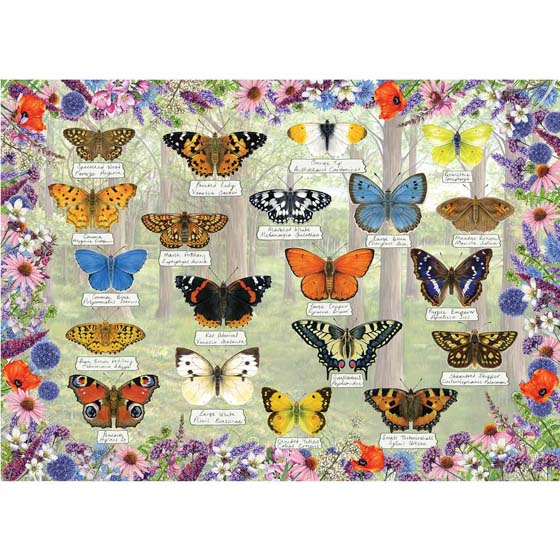 Beautiful butterflies jigsaw puzzle, 1000-piece product photo side L