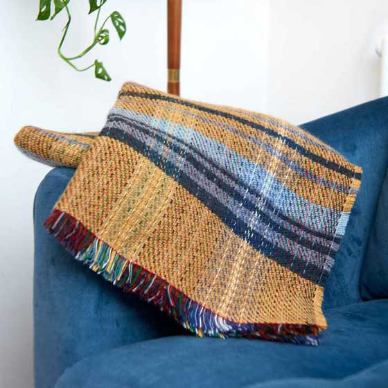 Check 100% recycled wool throw blanket - Tweedmill product photo ai5 L