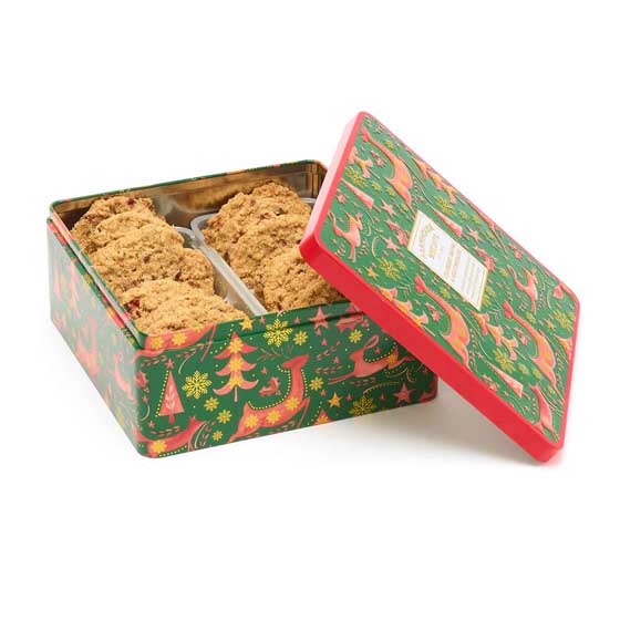 Christmas biscuits in decorative tin product photo back L