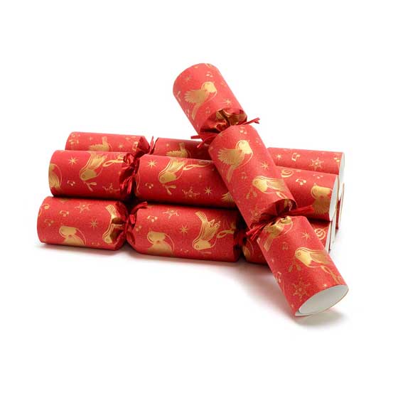 Christmas chorus recycled crackers with chocolate, box of six product photo front L