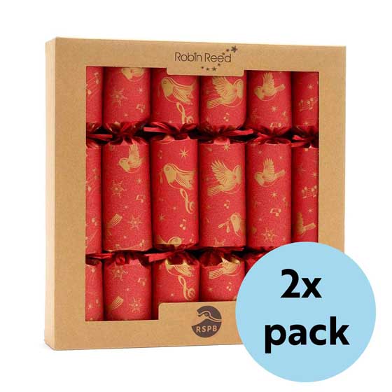 Christmas chorus recycled crackers with chocolate, 2x boxes of six product photo side L