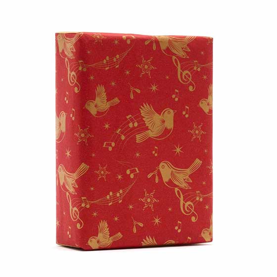 Christmas chorus Robin recycled wrapping paper, 10 metres product photo back L