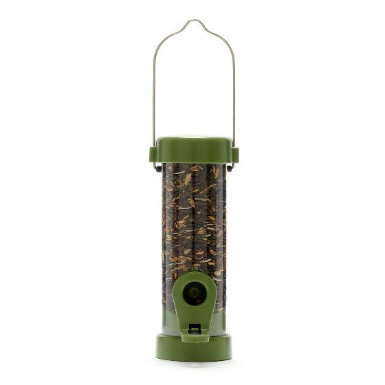 Bird feeder bracket with small classic easy-clean® seed feeder and Feeder mix product photo back L