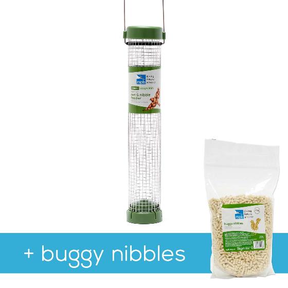 Classic easy-clean nut & nibble medium feeder with 1kg buggy nibbles product photo default L