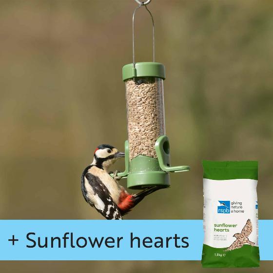 Classic easy-clean small seed feeder with 1.8kg sunflower hearts product photo default L