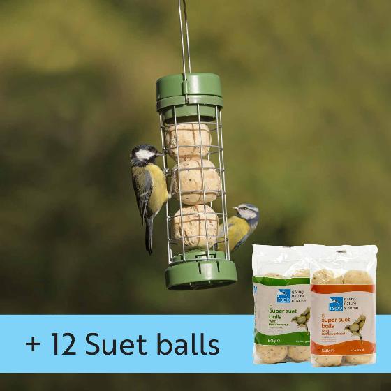 RSPB Classic easy-clean suet feeder with 12 super suet balls product photo default L