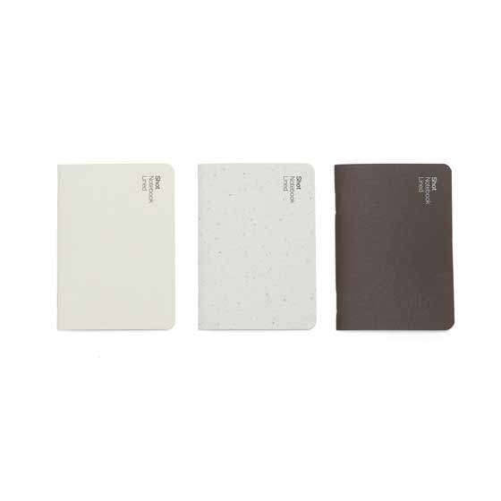 Mini recycled coffee notebooks, set of 3 product photo back L