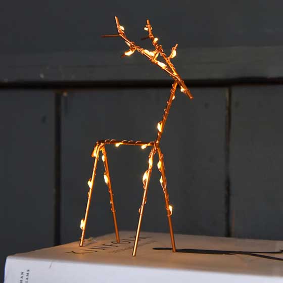 Copper twig light-up reindeer product photo default L