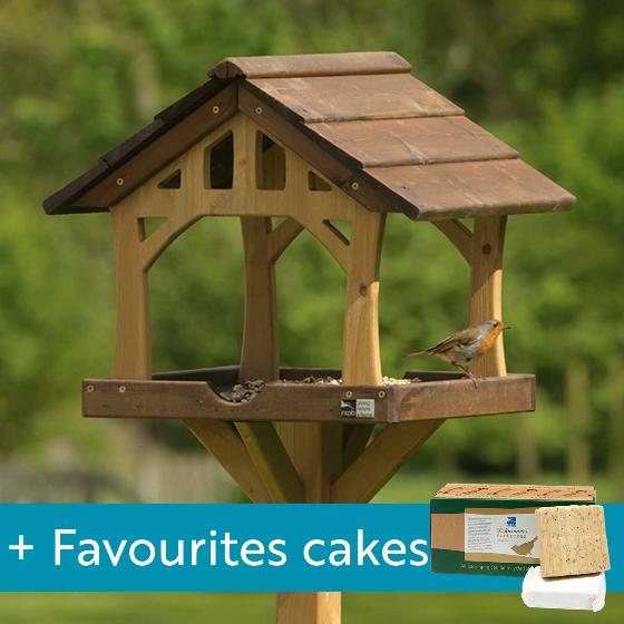 Country barn bird table with 10 Favourites cakes product photo default L