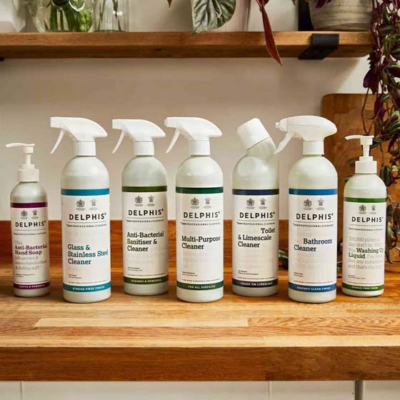 Delphis eco-friendly cleaning products bundle product photo side L