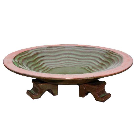 Echoes ceramic bird bath product photo side L