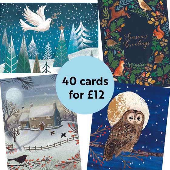 RSPB Fab 40 bumper pack charity Christmas cards product photo back L