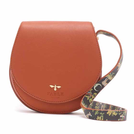 Fable cross-body tan saddle bag, vegan leather, A Night's Tale product photo default L