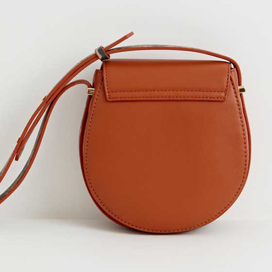 Fable cross-body tan saddle bag, vegan leather, A Night's Tale product photo back L