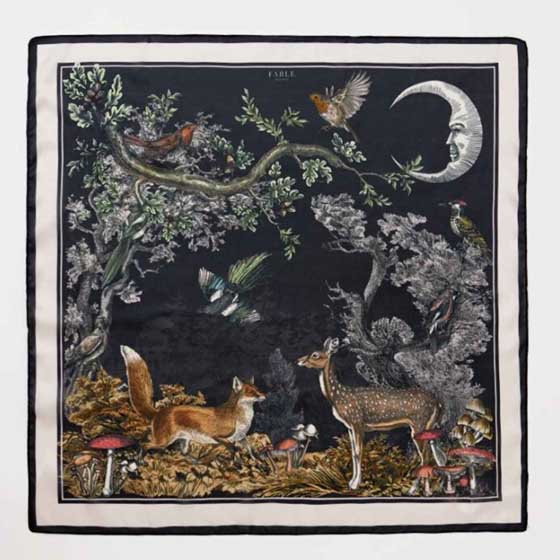 Fable square woodland scarf, A Night's Tale product photo back L