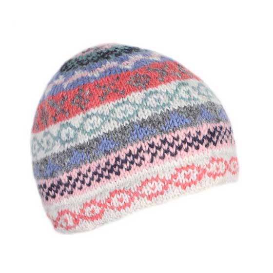 Fairisle fleece-lined wool beanie by Pachamama Knitwear product photo side L