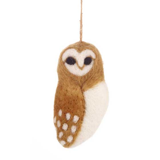 Handmade Barn Owl felt decoration product photo default L