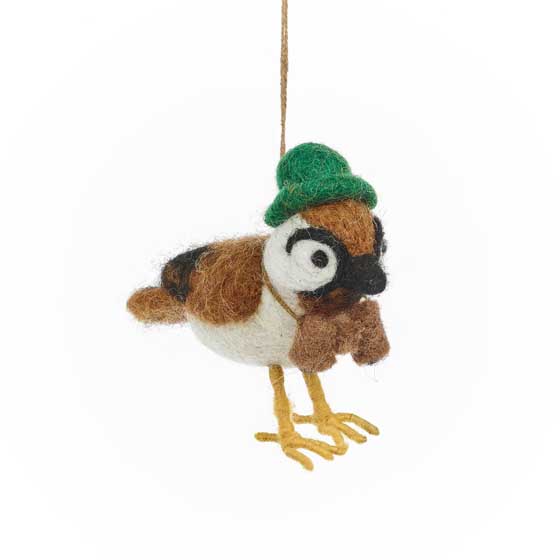 Byron the birdwatcher felt Christmas tree decoration product photo default L