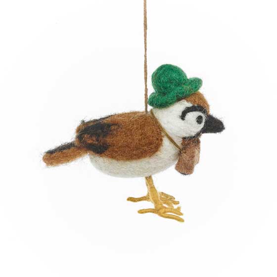 Byron the birdwatcher felt Christmas tree decoration product photo side L