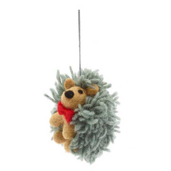 Dapper felt Hedgehog Christmas tree decoration product photo side L