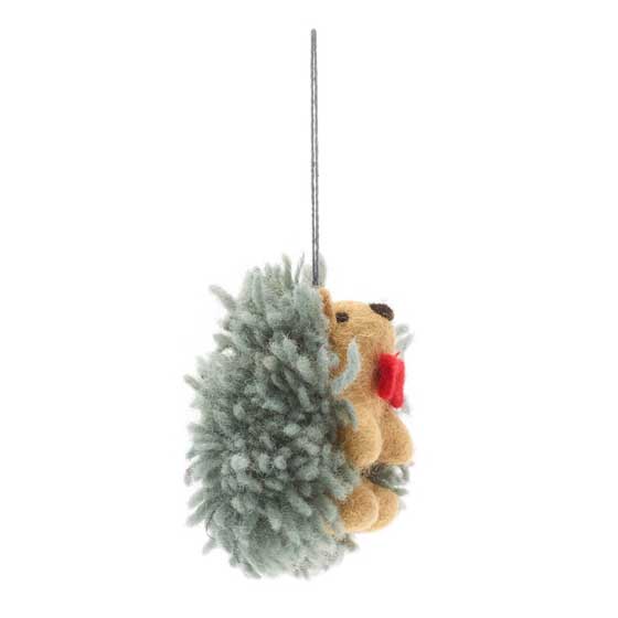 Dapper felt Hedgehog Christmas tree decoration product photo front L