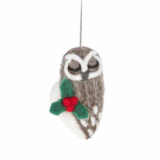 Felt eco-friendly owl Christmas decoration product photo default L