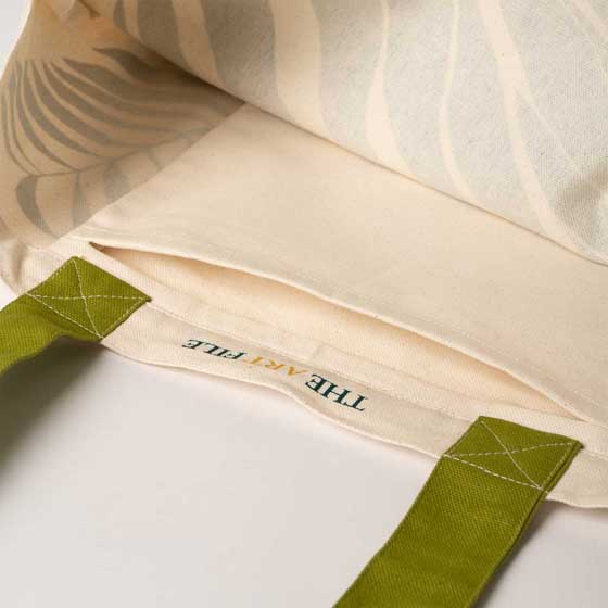 Fern leaf recycled cotton tote bag product photo back L