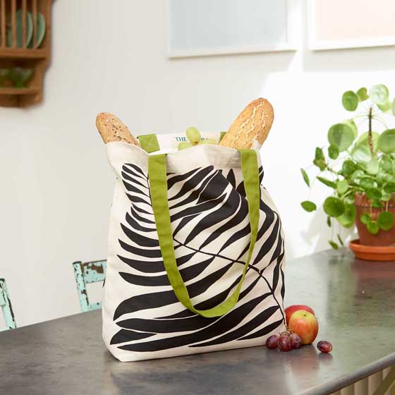 Fern leaf recycled cotton tote bag product photo front L