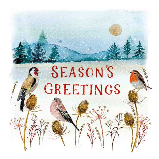 Festive field countryside Christmas cards, pack of 10 (2 designs) product photo side L